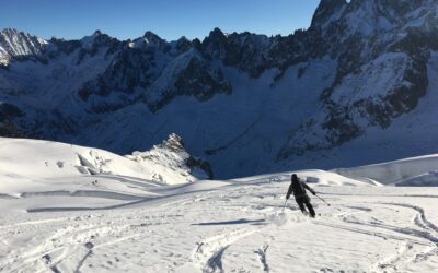 Early season Vallee Blanche ski conditions – Chamonix