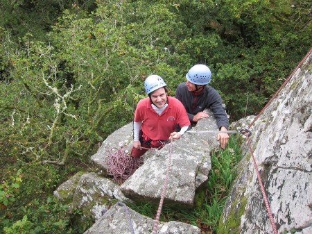 The Boys on the belay on Colonels Arete