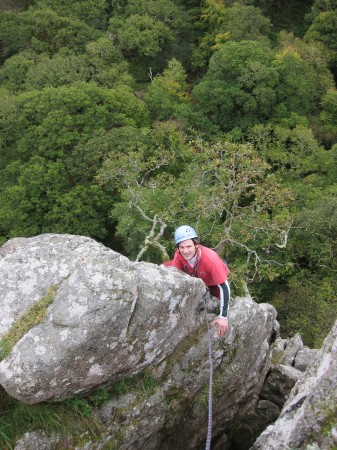 Henry on the impressive top pitch of Colonels Arete