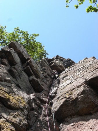 The superb Central Groove at the Dewerstone.