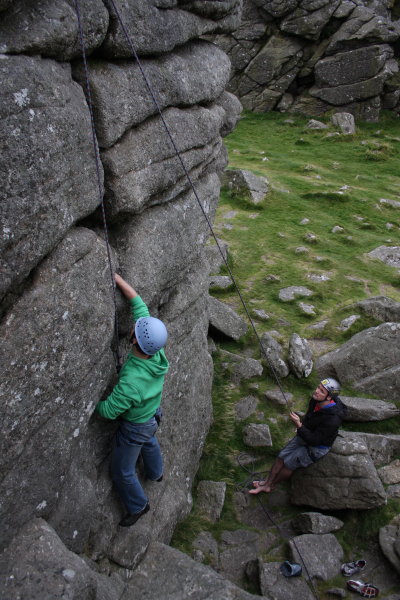 Intro-to-rock climbing course.