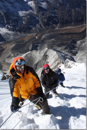 The summit slopes of Ama Dablam.