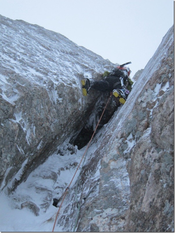 Matt bridging up the chimnery on the 3rd pitch Matt bridging up the chimnery on the 3rd pitch