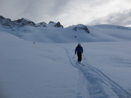 Cold fresh snow on the glacier