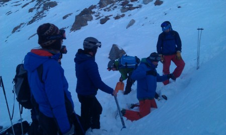 Observing Stuart macdonal running an Avalanche Acadamy course out of Chamonix. Three days of skiing and looking at snow.