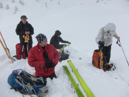 Deep snow off the ski's!
