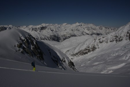 Tania mid way down, le Tour behind