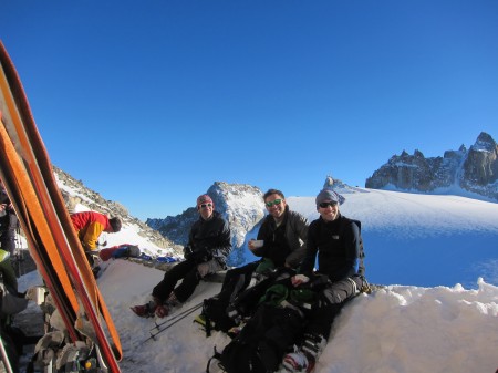 Enjoying the afternoon sun at the Trient hut
