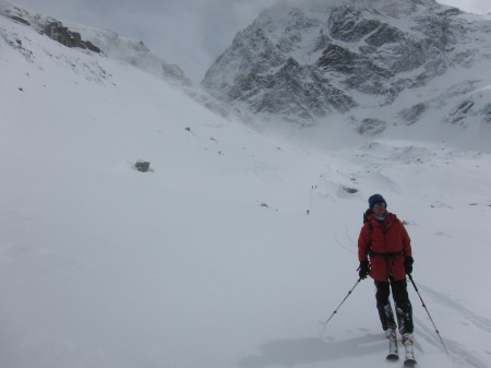 Colin in the clouds on the final afternoon, close to Zermatt but not quite close enough...
