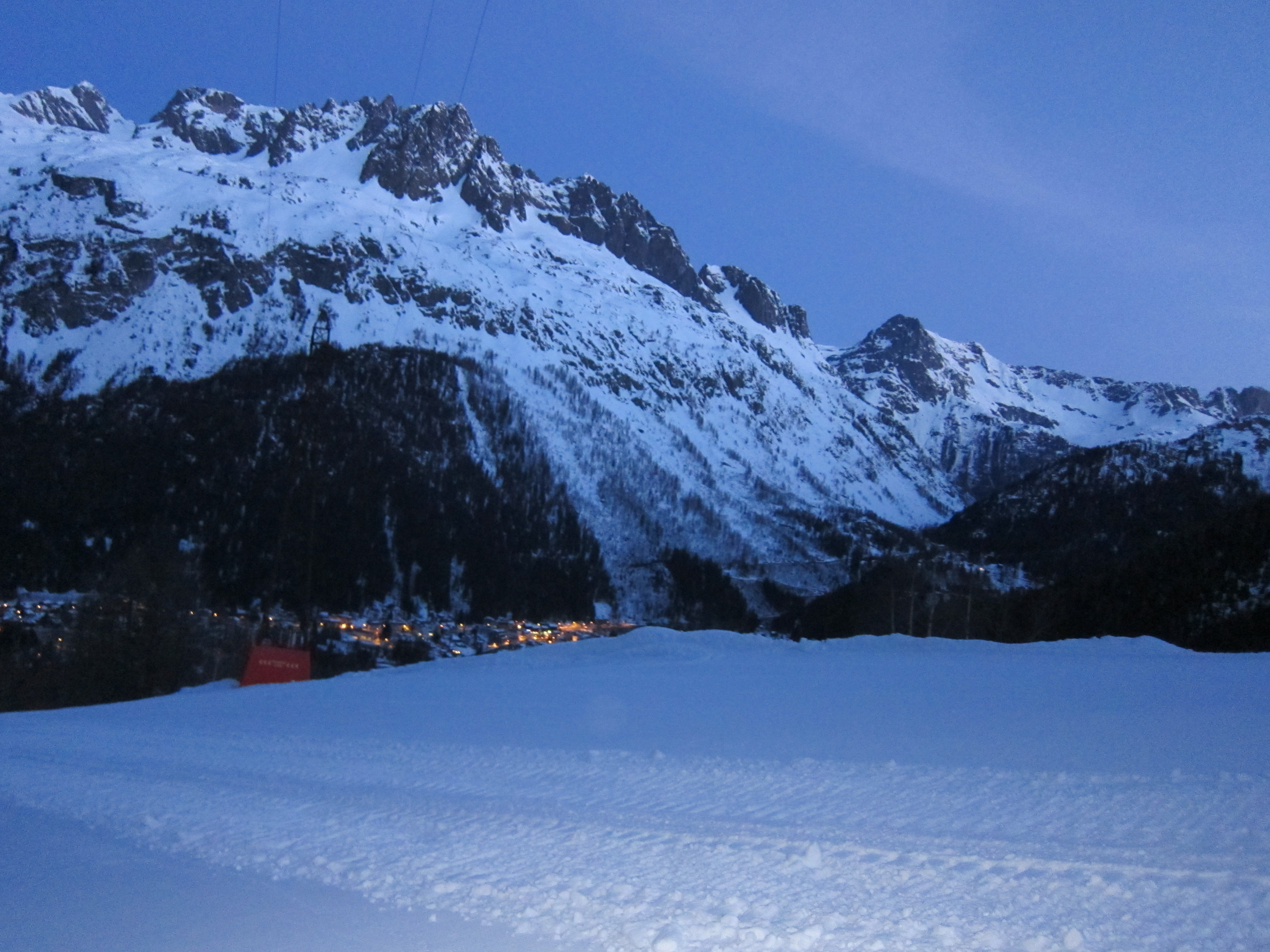 Looking down at Argentiere before the sun came up
