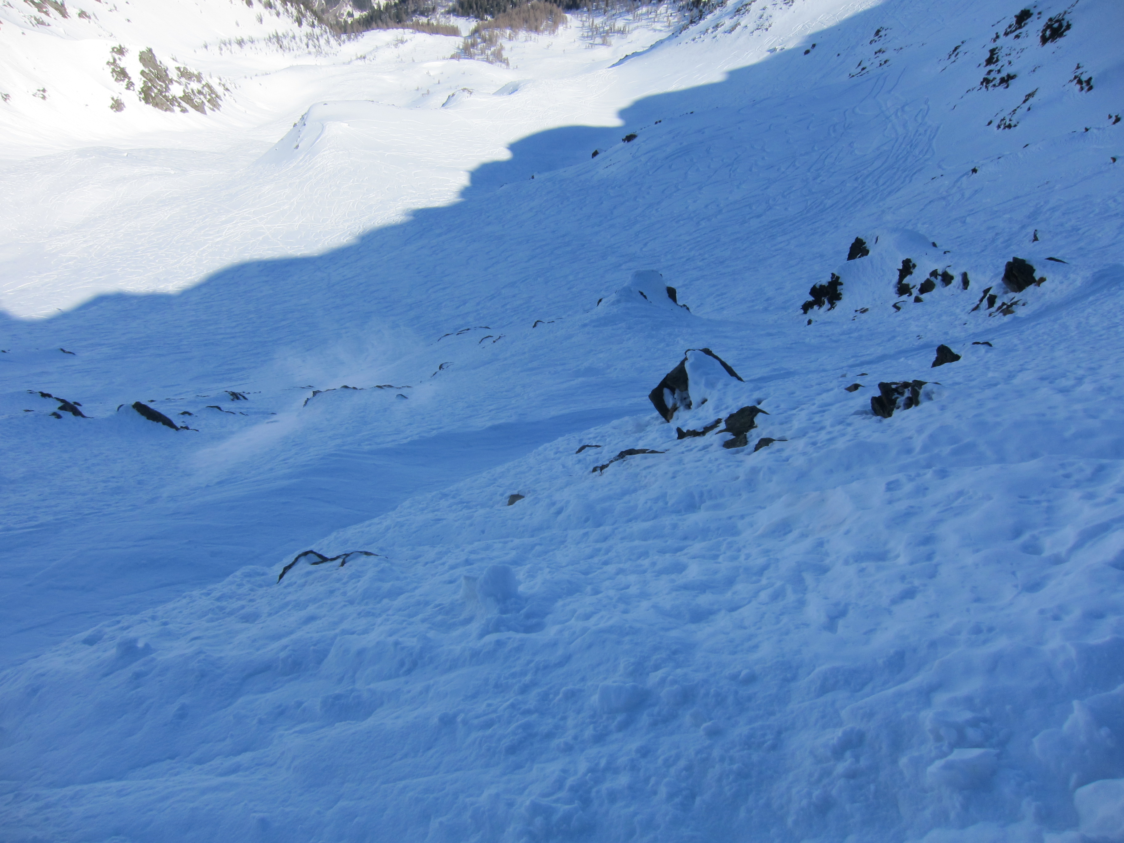The upper slopes of the descent
