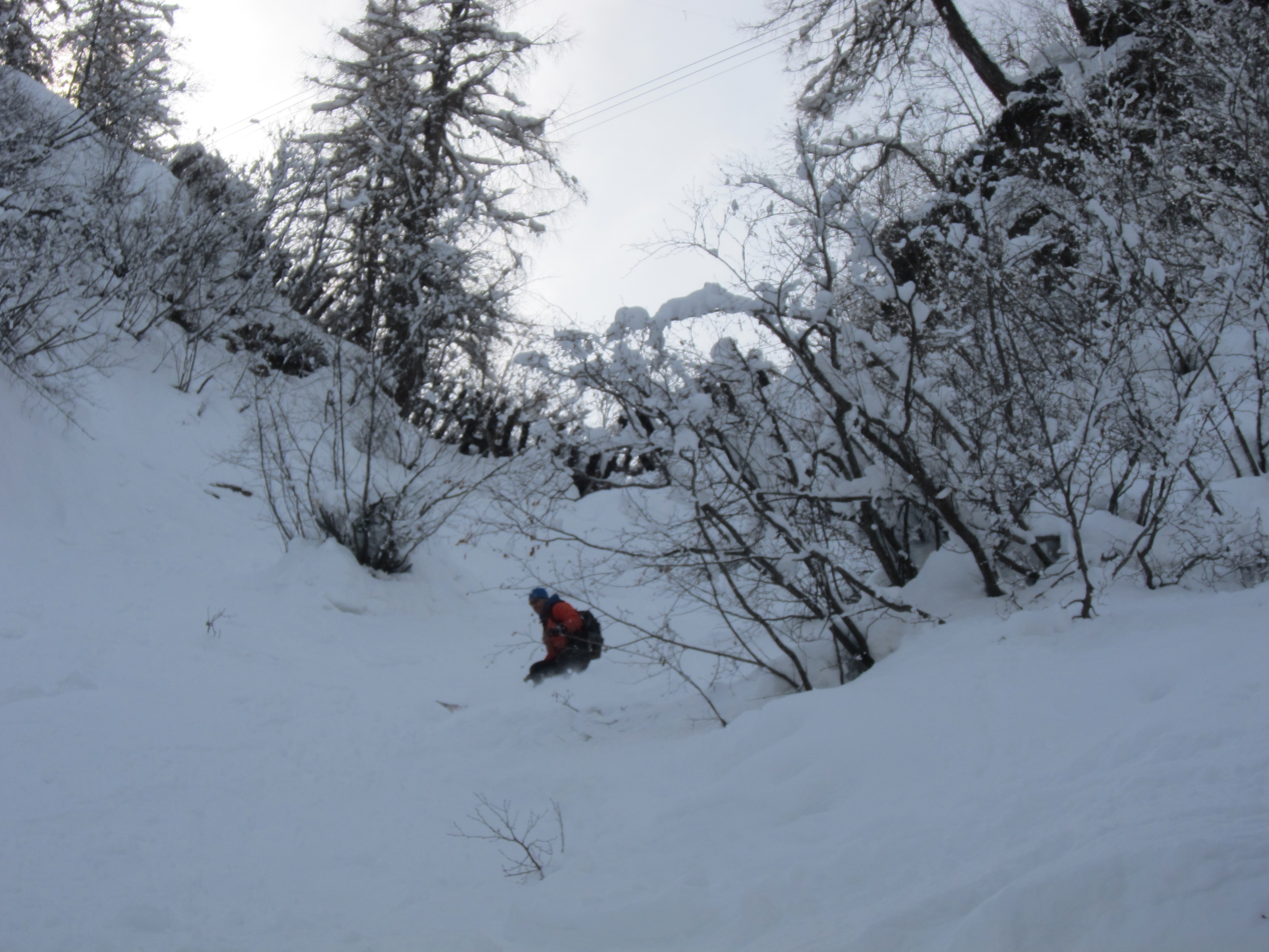 Nice snow on the north facing Couloir Philipe
