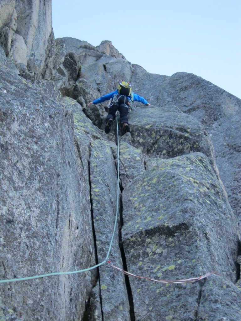 Mike leading on the lower buttress.