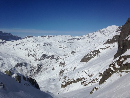 Looking down from the col du Brevant