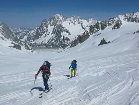 First day, skinning on the Vallee Blanche