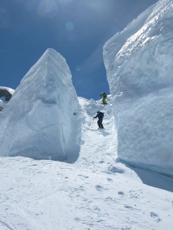 Mid way down the descent - not your average ski run :)