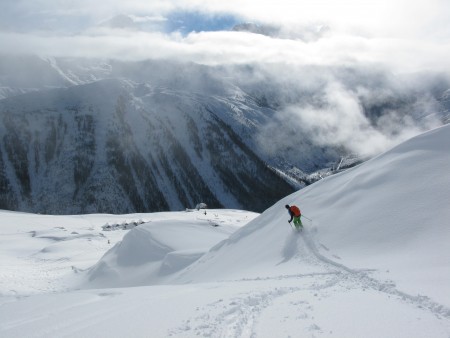 Stef picking some fresh snow