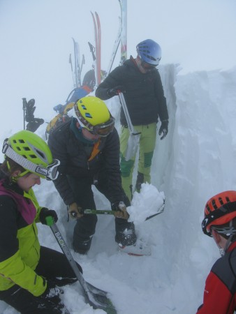 Looking at the snow layers, day one.