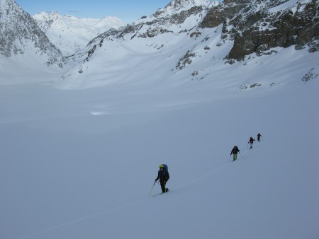Skinning above the Bouquetins refuge