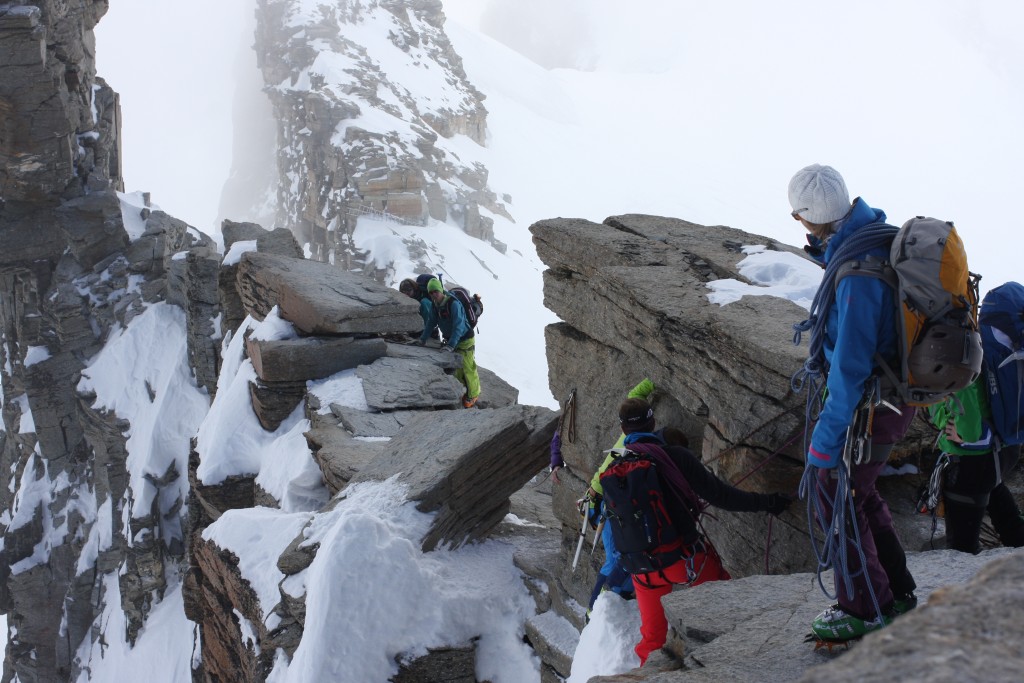Bottle neck below the summit