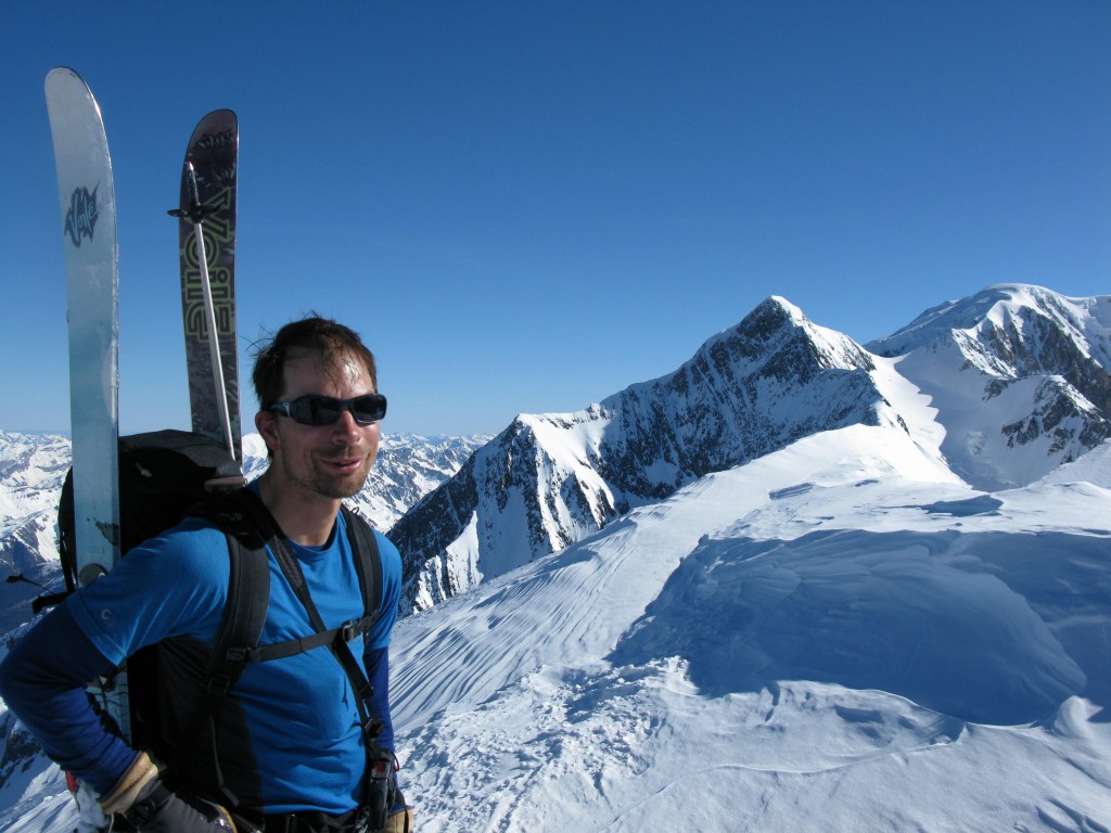 Summit photo, with Mont Blanc in the background