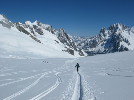 Ski touring on the Vallee Blanche