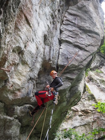 Aid climbing practice