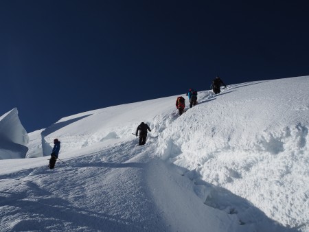 A large crevasse this year near the summit ridge.
