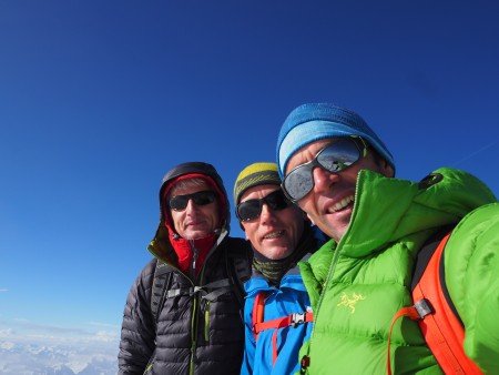 On the summit with Ken and Ray - guiding for High Mountain Guides.