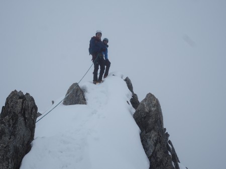 Nice climbing on first half of the Entreves, but not much of a view!