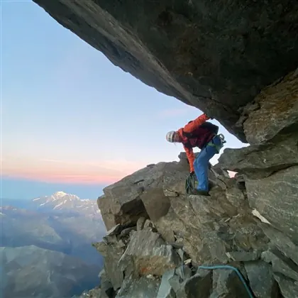 Guiding the Grand Combin traverse, taking in all three summits in superb high-alpine conditions.